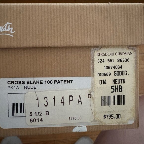 Christian Louboutin Cross Blake Patent Leather Pump Stiletto NUDE - Picture 8 of 8
